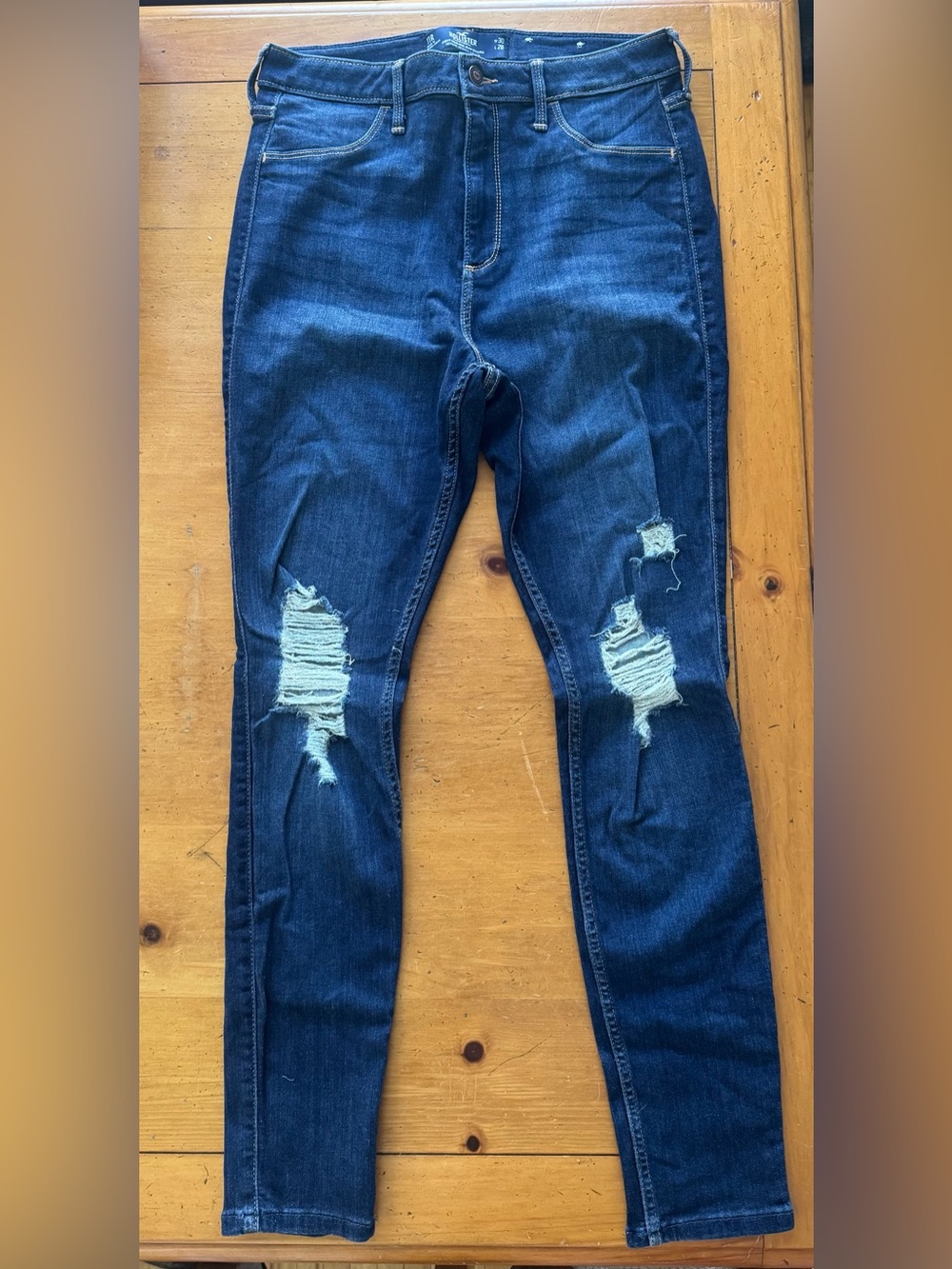 Hollister Dark Blue Distressed Skinny Jeans